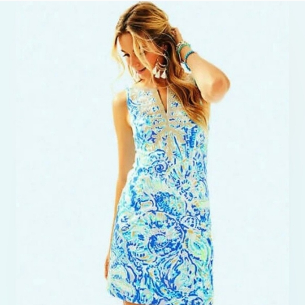 Lilly Pulitzer Gabby Dress 0 New Bennet Blue Salty Seas